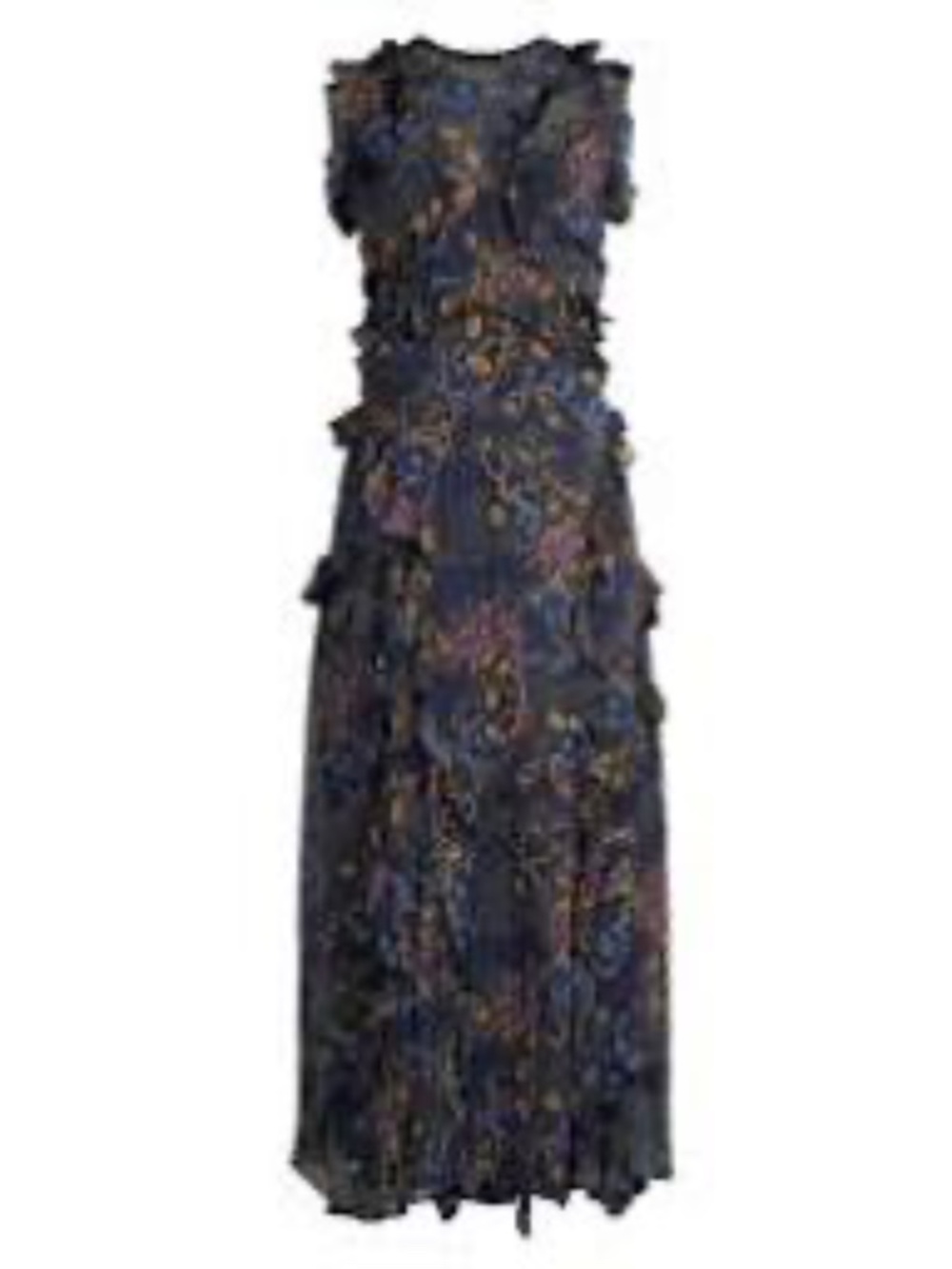 TED BAKER KAROLIA Sleeveless Waterfall Midi Dress – Navy – US Size 4